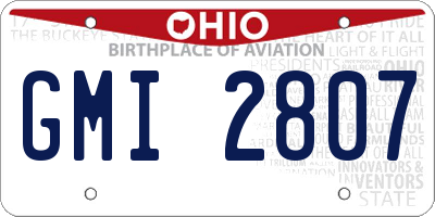 OH license plate GMI2807