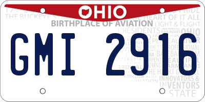 OH license plate GMI2916