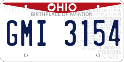 OH license plate GMI3154