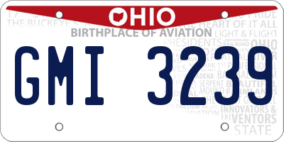 OH license plate GMI3239