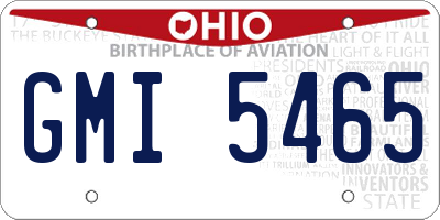 OH license plate GMI5465