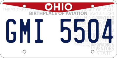 OH license plate GMI5504