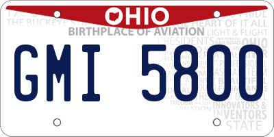 OH license plate GMI5800