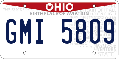 OH license plate GMI5809