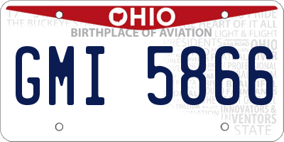 OH license plate GMI5866