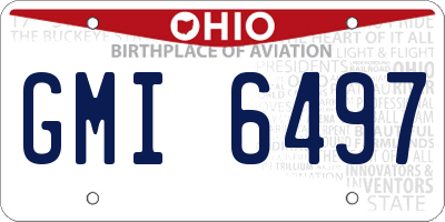OH license plate GMI6497