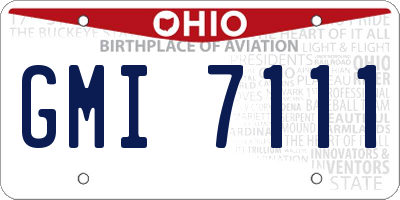 OH license plate GMI7111