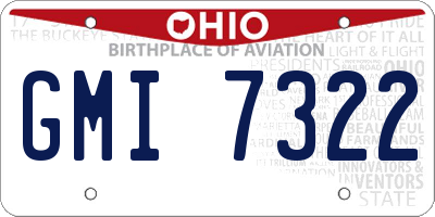 OH license plate GMI7322
