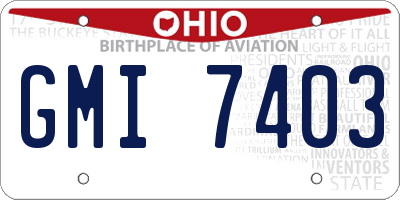 OH license plate GMI7403