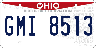 OH license plate GMI8513