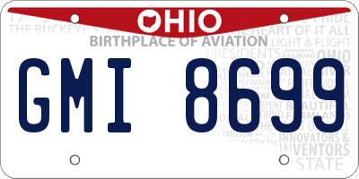 OH license plate GMI8699