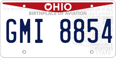 OH license plate GMI8854