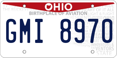 OH license plate GMI8970