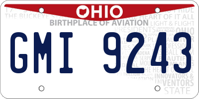 OH license plate GMI9243