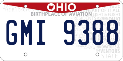 OH license plate GMI9388