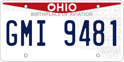 OH license plate GMI9481