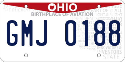 OH license plate GMJ0188