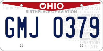 OH license plate GMJ0379