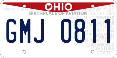 OH license plate GMJ0811