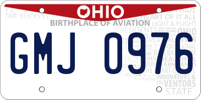 OH license plate GMJ0976