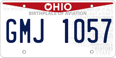 OH license plate GMJ1057