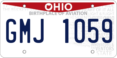 OH license plate GMJ1059