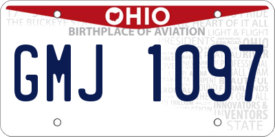 OH license plate GMJ1097