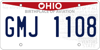 OH license plate GMJ1108