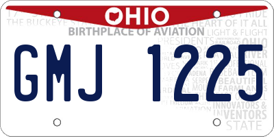 OH license plate GMJ1225