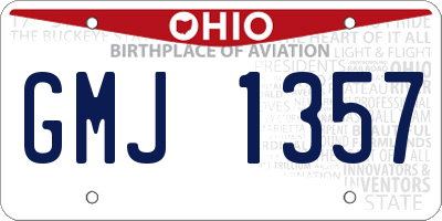OH license plate GMJ1357