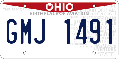 OH license plate GMJ1491