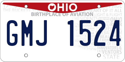 OH license plate GMJ1524