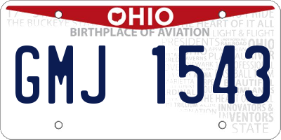 OH license plate GMJ1543