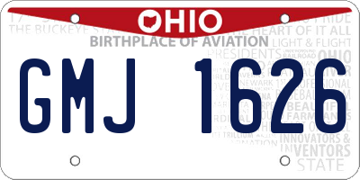 OH license plate GMJ1626