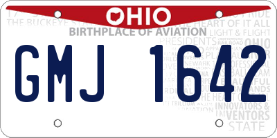 OH license plate GMJ1642