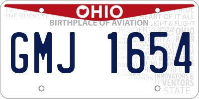 OH license plate GMJ1654