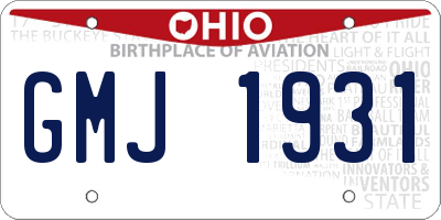 OH license plate GMJ1931