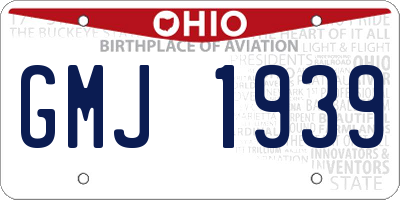 OH license plate GMJ1939
