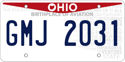 OH license plate GMJ2031