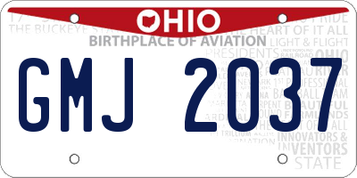 OH license plate GMJ2037