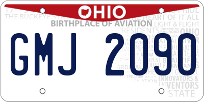OH license plate GMJ2090