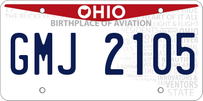 OH license plate GMJ2105