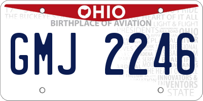 OH license plate GMJ2246