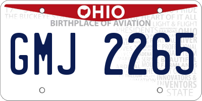 OH license plate GMJ2265