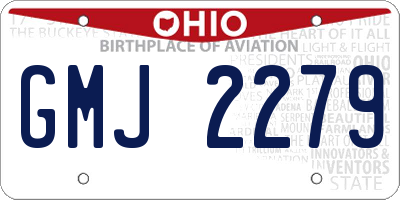 OH license plate GMJ2279