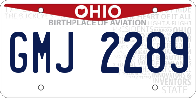 OH license plate GMJ2289
