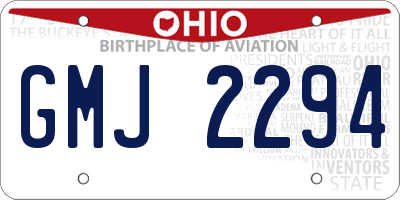 OH license plate GMJ2294