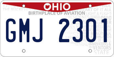 OH license plate GMJ2301
