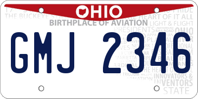 OH license plate GMJ2346