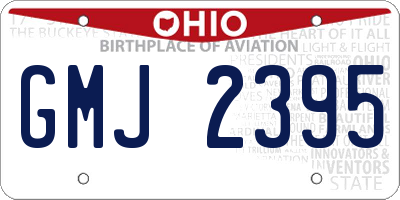 OH license plate GMJ2395